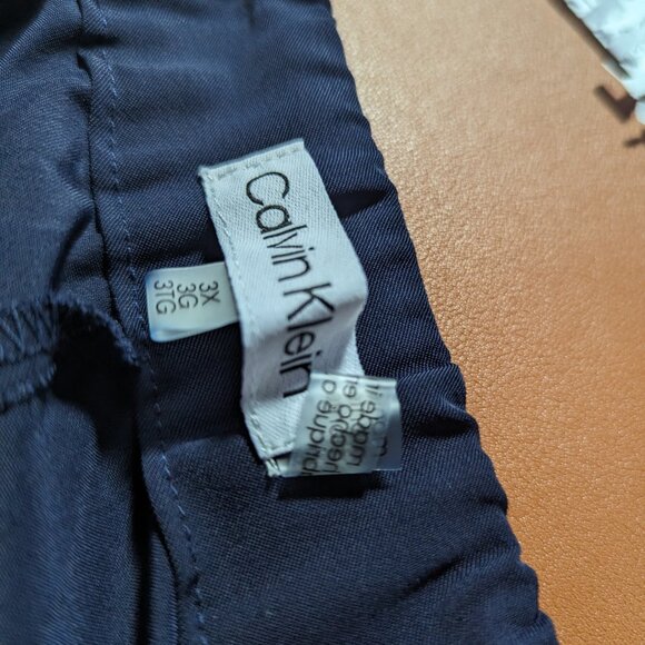 NWT Calvin Klein Plus Ankle Elastic Pull-On Pants Blue Sz 3X Crepe Trouser - Picture 3 of 6